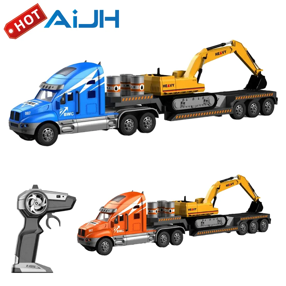 AiJH 1/16 Rc hobi kamyon modeli 4CH elektrikli uzaktan kumanda petrol tankeri Rc kamyon oyuncaklar çocuklar için