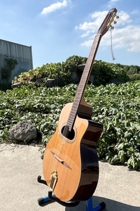Guitarra Gypsy <span class=keywords><strong>Jazz</strong></span> Aiersi, Hecha a Mano, Acabado Brillante, Tapa de Cedro Sólido, Orificio en D, Boca Grande, Instrumento Acústico de Cuerdas, Hecho en China - Product Image 4
