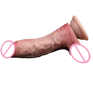 <span class=keywords><strong>Gode</strong></span> à <span class=keywords><strong>double</strong></span> couche en silicone simulé, jouet sexuel pour adultes de grande taille avec des veines surélevées et une ventouse - Product Image 2