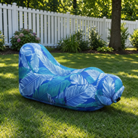 Fauteuil inclinable gonflable portable avec motif tropical pour une relaxation confortable lors de vos voyages et randonnées en plein air