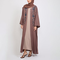 Nouvelle Abaya de luxe brodée de perles sur mesure pour le Moyen-Orient, grande taille, vente en gros, ensemble Abaya brodé musulman de Dubaï