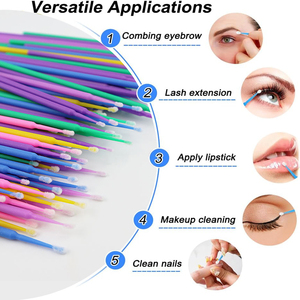 Beiqili muestra gratis 100 unids/caja plástico desechable limpieza Punta de pestañas extensión máscara pestañas Micro cepillo <span class=keywords><strong>Hisopos</strong></span> - Product Image 6