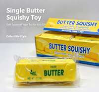Jouet Squishy Beurre 4oz, doux, à remontée lente, simulation de barre de beurre jaune, à presser et pincer, jouet sensoriel anti-stress