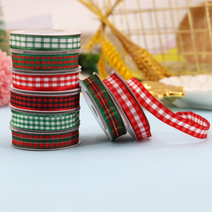 圣诞格子丝带针织丝带DIY圣诞场景装饰礼品包装丝带烘丝 - Product Image 4