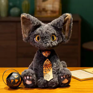 Giocattoli di Peluche Gatto Nero Spaventato con Luce a Zucca per Feste di Halloween, Vendita Calda 2026 - Product Image 1