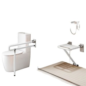 Barres d'appui pour salle de bain en acier inoxydable antidérapantes, capacité de charge de 600 kg, pour personnes âgées et handicapées, support accessible pour douche et toilettes - Product Image 5
