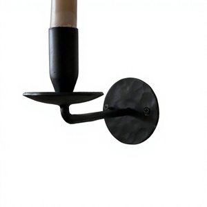 Industrial Iron Metal <b>Wall</b> Mounted <b>Candle</b> Holder Black Finished Perfect For Home Christmas Event Holiday <b>Lighting</b> Decoration - Product Image 1