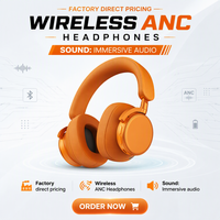 Headphone Nirkabel HiFi 40mm Driver BT 6.0, Headset Baterai Dapat Ditukar 890mAh dengan Jangkauan 10m untuk Kerja dan Perjalanan