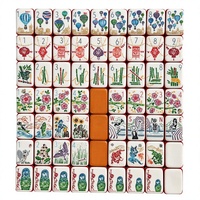 Tuiles de Mahjong en Acrylique de Noël en Gros, Colorées, 30mm, Imprimées UV, Ensemble Portable pour Cadeaux de Fêtes