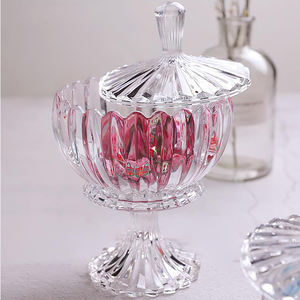 Verrerie vintage transparente récipient <span class=keywords><strong>de</strong></span> stockage d'aliments secs pot <span class=keywords><strong>à</strong></span> sucre en <span class=keywords><strong>verre</strong></span> et <span class=keywords><strong>boîte</strong></span> <span class=keywords><strong>à</strong></span> bonbons avec couvercle <span class=keywords><strong>pour</strong></span> la fête <span class=keywords><strong>de</strong></span> mariage - Product Image 6