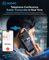 Dictaphone intelligent magnétique sans fil ChatGPT-5, 152 langues, transcription vocale IA, Assistant Google, pour réunions et entraînement à la prise de parole en public