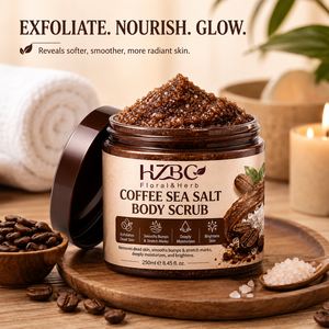 Gommage corporel raffermissant au café et au sel de la <span class=keywords><strong>Mer</strong></span> Morte, format salon SPA, avec pot et étiquette personnalisés - 1000g/2kg/5kg, détoxifiant, anti-cellulite - Product Image 1