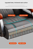 Chaise de bureau exécutive moderne et confortable en cuir PU, avec fonction massage, réglable en hauteur, pivotante, accoudoirs en PP, structure en acier, imperméable