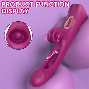 Vibromasseur lapin 3-en-1 taraudage/battement/léchage Stimulateur de point G clitoridien 9 fréquences USB Rechargeable IPX7 Latex étanche - Product Image 4