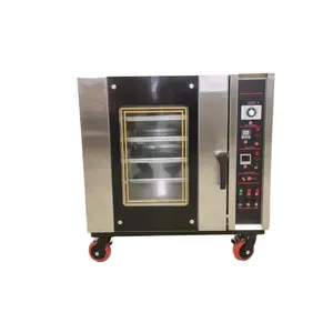 Oven penutup udara listrik 5 nampan, untuk roti roti baja tahan karat komersial semprotan otomatis peralatan membuat kue
