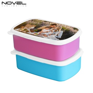 Boîte à lunch rectangulaire en plastique pour enfants, personnalisable, vierge, pour impression par sublimation, avec ou sans boîte intérieure - Product Image 1