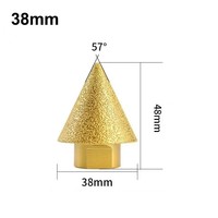 Fraise à chanfreiner diamantée à filetage M10/M14, 38/50 mm, pour perçage conique, expansion, meulage, chanfreinage de carreaux en céramique