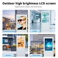 Écran LCD publicitaire numérique capacitif pour sol extérieur, 75 pouces, haute luminosité 5000 cd, étanche IP65, avec animation