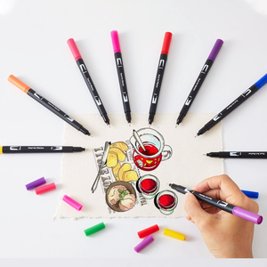 120色水彩ペン子供ギフト落書き絵筆セットデュアルチップブラシ描画ペン - Product Image 2