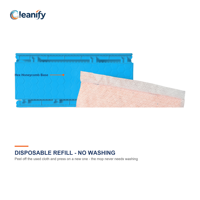 Plaque de rechange jetable pour balai plat en tissu, compatible Click Mop, avec manche en acier à 3 sections, 25,5x11cm