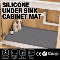 Grand Tapis de Protection en Silicone Imperméable de Qualité Supérieure pour Évier de Cuisine, Protection Contre les Fuites d'Eau Sous l'Évier