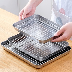 2-in-1 Stainless Steel Baking Set – <b>Pan</b> Tray with Wire Cooling Rack, Oven Roasting Rack for Cake, Brownie, <b>BBQ</b>, Chicken, Vegetab - Product Image 4