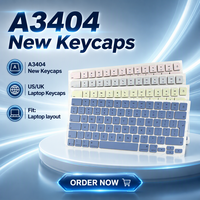 Buyee A3404 Keycaps Baru untuk MacBook Neo 13 "Laptop Antarmuka USB Tata Letak US/UK Indigo Silver Citrus Blush