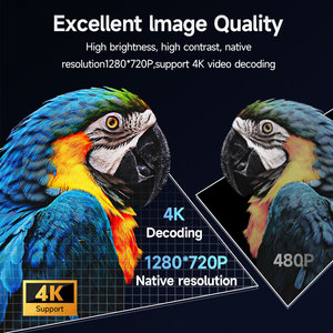 Projecteur Ultra HD 720P avec Correction Automatique de la Distorsion Trapézoïdale, Inclinaison à 360 Degrés, Mise au Point Électrique et Mise en Miroir Mobile pour la Maison et le Bureau - Product Image 2