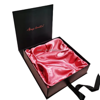Boîtes de rangement de luxe personnalisées pour cadeaux capillaires, avec fermeture à ruban, pour emballage de mèches de cheveux en soie vierge, avec logo