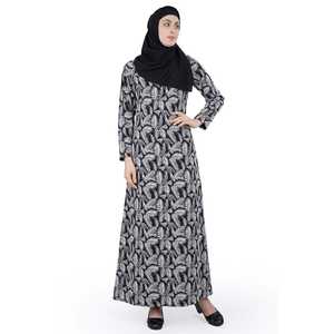 Abaya Islámica Estampada de Georgette de Doble Capa <span class=keywords><strong>AYG</strong></span> 021, Ropa Tradicional Musulmana para Mujer, Vestido Largo, Prenda Exterior - Product Image 1