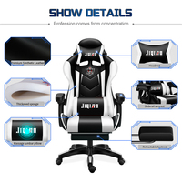 Vente en gros en usine de chaise de bureau ergonomique pour joueur de course LED RVB pivotante confortable repose-pieds en cuir design moderne en acier inoxydable