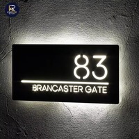 Plaque d'adresse personnalisée en acrylique éclairée, numéro de maison, enseigne lumineuse LED néon AC, étanche IP65, décoration pour magasins
