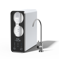 Système de filtration d'eau domestique sans réservoir à osmose inverse électrique, débit de 2,1 litres, affichage TDS 800 GPD, rappel de rinçage automatique du filtre