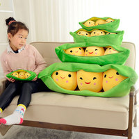 Coussin en peluche amusant en forme de coque de pois pour enfants