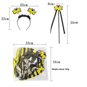 PARTYMENT Disfraz de <span class=keywords><strong>Fiesta</strong></span>, Accesorios para Disfraces, Disfraz de Cosplay para el Día del Niño, Traje de Actuación, Conjunto de Vestido con Alas de Abeja - Product Image 3