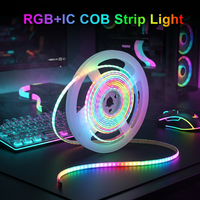 Bande LED à pixels RGBIC 5050 adressables WS2812, PCB étroit de 5 mm, 160 LED/mètre, alimentation USB 12 V CC, IP20, cuivre, pour décoration intérieure