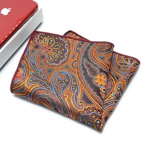 Custom Pocket Polyester Silk Paisley Pattern <b>Square</b> <b>Scarf</b> & Handkerchief 50 Colors for Business Suits Casual Wear - Product Image 3