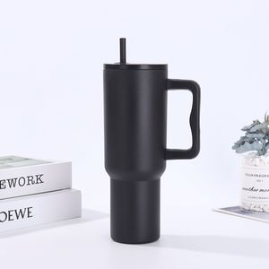 Gobelet isotherme à double paroi en acier inoxydable 304, écologique et durable, avec poignée et couvercle à paille, 40 oz, pour boissons - Product Image 1