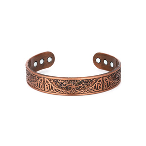 <b>Copper</b> Alloy Viking Tree Pattern Cuff <b>Bracelet</b> Unisex Gift Jewelry Open Adjustable Design - Product Image 1