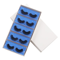 Vente chaude 10 pièces bleu grand plateau D Curl 8-20mix pleine bande cils épais coloré boîte pleine bande cils 10 paires