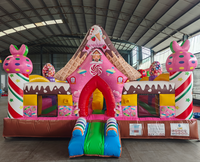 Zone de jeux gonflable commerciale, parc à thème amusant, parcours d'obstacles, Candyland, aire de jeux pour tout-petits, matériau PVC