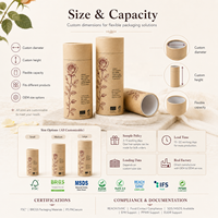 Envase de Tubo de Papel Kraft de Tamaño Personalizado, Cilindro de Cartón Biodegradable, Bote Redondo para Té, Café, Cosméticos, Regalos, Logotipo Personalizado