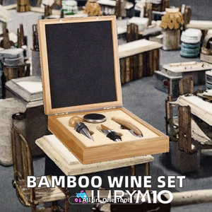 Customized Logo Modern Wine Opener <b>Set</b> with Bamboo Gift Box Wooden Wine Opener and Stopper <b>Set</b> - Product Image 2