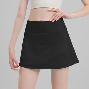 Aoyema أنثى Mujer Ropa Deportiva الصيف مصغرة مطوي عالية مرونة التنورات تجريب ارتفاع الخصر تنورة تنس الغولف مع جيوب - Product Image 5