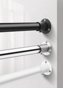 Stainless Steel Perforated Modern Telescopic Clothes Drying Pole Detachable Design Door Mount for Bathroom <b>Wardrobe</b> Hardware - Product Image 4