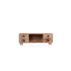 Wooden <b>Mini</b> Chest with 4 Natural-Colored Drawers for Jewelry & Cosmetics Storage Explore Natural Style Storage Boxes & <b>Bins</b> - Product Image 1