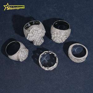 Anillos de Plata de Ley con Moissanita <span class=keywords><strong>para</strong></span> Hombre, Estilo Hip Hop, Joyería <span class=keywords><strong>Fina</strong></span>, Anillo de Moissanita GRA VVS <span class=keywords><strong>para</strong></span> Boda - Product Image 6