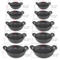 Wok classique en fonte sans revêtement, poêle à double anse épaissie, faitout chinois traditionnel pour une cuisine saine