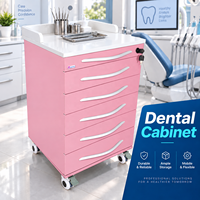 Chariot médical en métal à 5 tiroirs, chariot à instruments en acier inoxydable, mobilier de clinique dentaire, armoire mobile dentaire