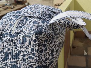 New Arrival Handmade Hand Block Printed 100% Cotton Boho Duffle <b>Bag</b> Women Long Rope Handle Quilted Design Medium Travel 2026 - Product Image 3